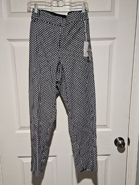Lane Bryant Navy and White Geometric Pants